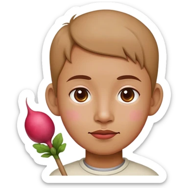 red radish round stick on little ear sticker