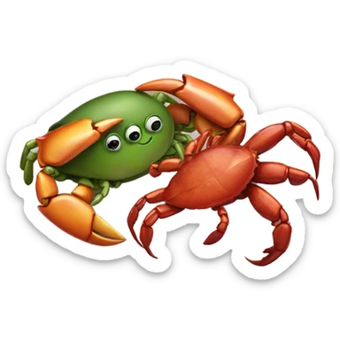 A crab and a scorpion hangout together sticker