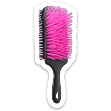 pink hair brush sticker
