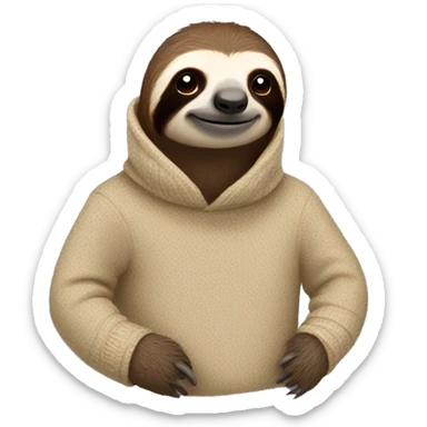 Sloth in turtleneck sticker