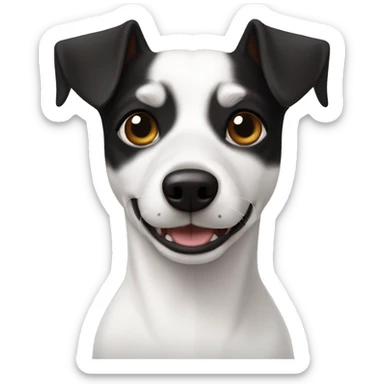 Full White jack russel black ears sticker
