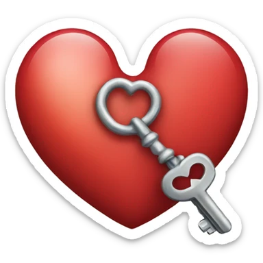 Heart with key  sticker