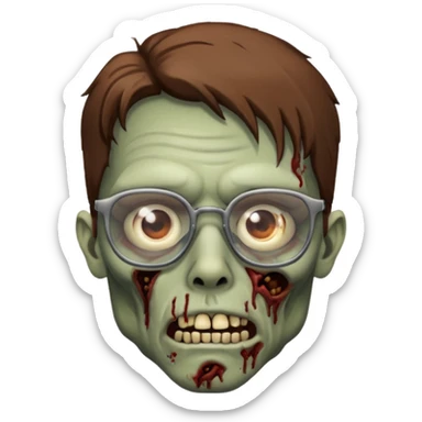 zombie with brown glasses sticker