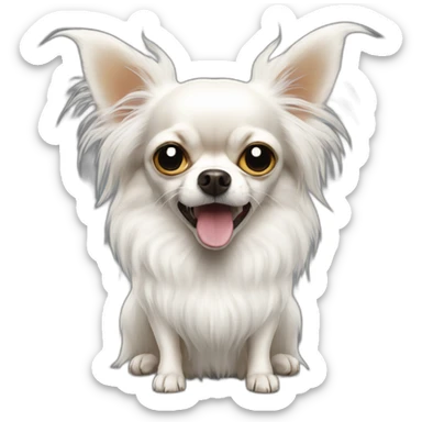 angry-white-longhair-chihuahua sticker