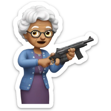 granny with a gun sticker