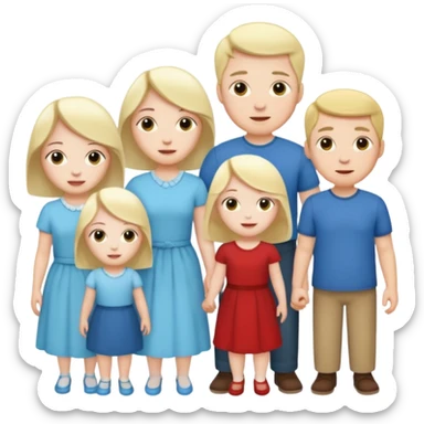 Pale skin family of 6 sticker