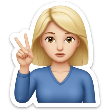 Female shaking index finger saying no sticker