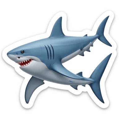 Requin avec trois chaussures nike bleu au bout de chaque nageoir sticker