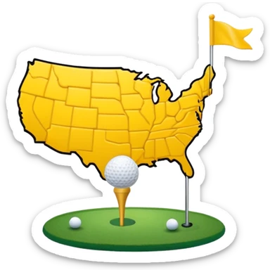 Masters logo with yellow United States and golf pin sticker