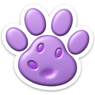 3D lilac purple paw print sticker
