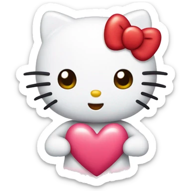 hello kitty with heart sticker
