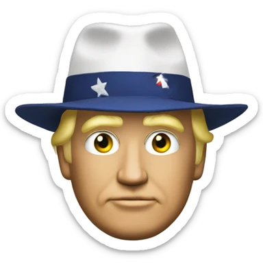 Donald Trump in a 'mega' hat sticker