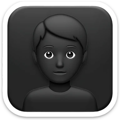 Minimalistic flat vector icon, iOS style, thin black outline on white background. Person silhouette. Black, completely monochrome, matte.  sticker