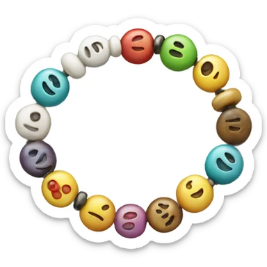 bracelet with tiny beads and circular letter beads sticker