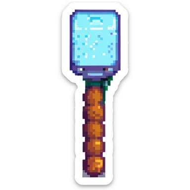 Gravity hammer from Halo game, pixel art style sticker