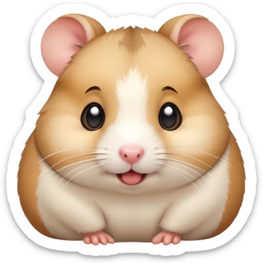 cute hamster with grimacing expression and stuffed cheeks sticker