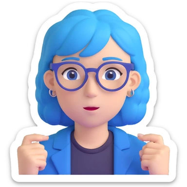 Michou, French YouTuber with blue hair and glasses sticker