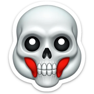 Lebka 💀 vybuchující hlavy ne vlasy sticker