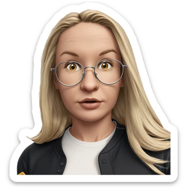 blonde girl with glasses sticker