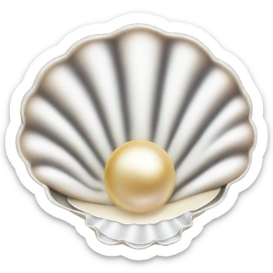 Elegant open clam shell with pearl sticker