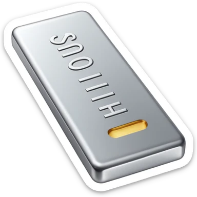 silver bar, silver text sticker