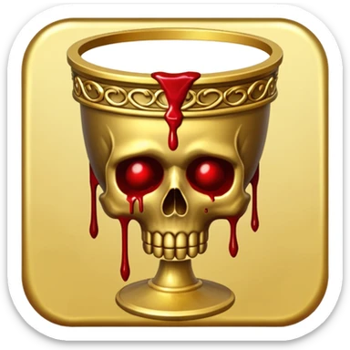 A creepy holy grail in the style of your bleeding skull art. sticker