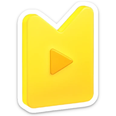 Graphic: 🎥 Play button icon (white) with yellow glow.
Animation: Play button pulses softly.
Background: Transparent.


 sticker