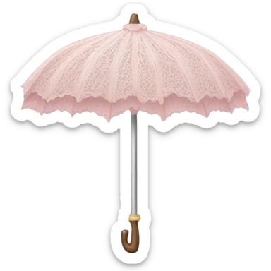 lace light pale pink frilly parasol  sticker