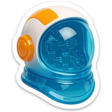 close-up of astronaut helmet sticker