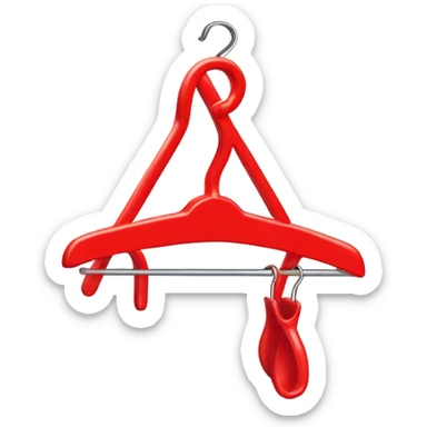 Clothes hanger in red water sticker