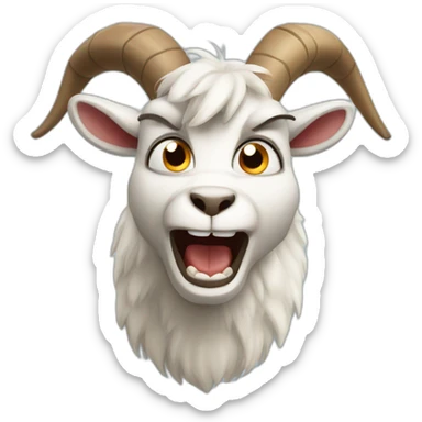 angry cartoon goat sticker