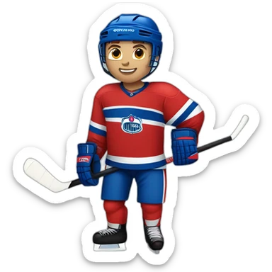 Ice Hockey player blue red form sticker