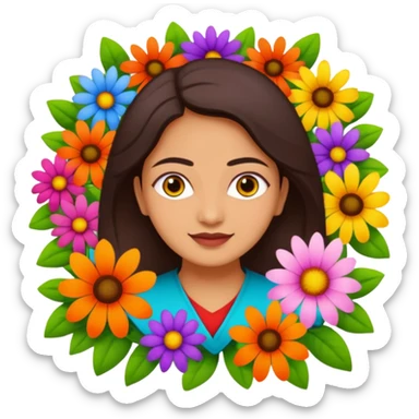 Logo of Madhu Gupta surrounded by flowers sticker