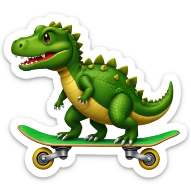 Cocodrilo sobre una patineta sticker