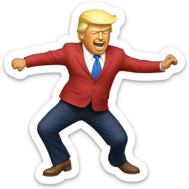 Donald trump doing a crazy dance sticker