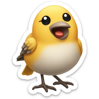 cute little bird and crumbs  sticker