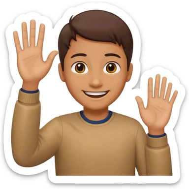 😝👋🏼Derrien la tête la main  sticker