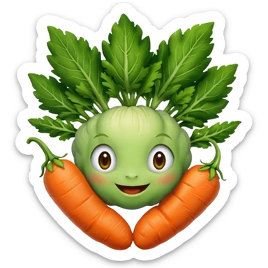 Grogu qui mange des carottes sticker