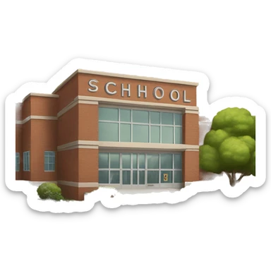 small school with sign that says "school" sticker
