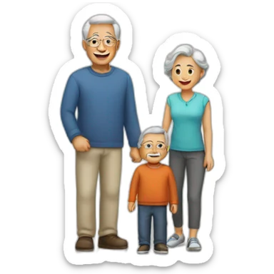 family and grandfather sticker
