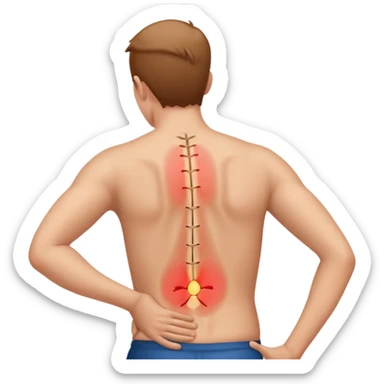 back pain, focus on humen back

 sticker