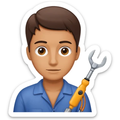 person Repairing a tool sticker