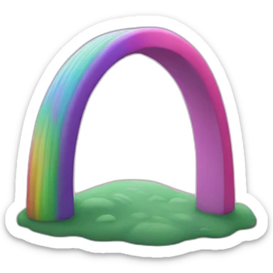 pink green purple rainbow arch sticker