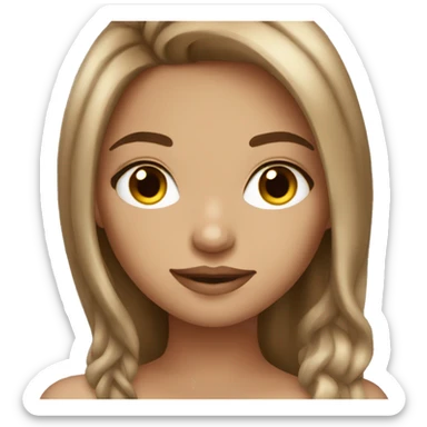 Glamorous gorgeous girl with light brown hair sticker