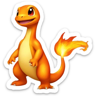 Charmander with a flame on its tail-tip sticker