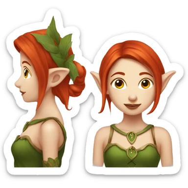 red head elf fantasy woman sticker
