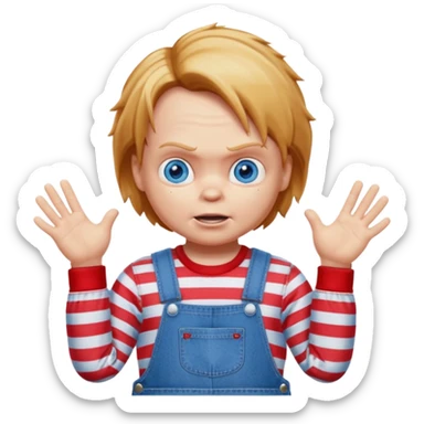 chucky shrugging sticker