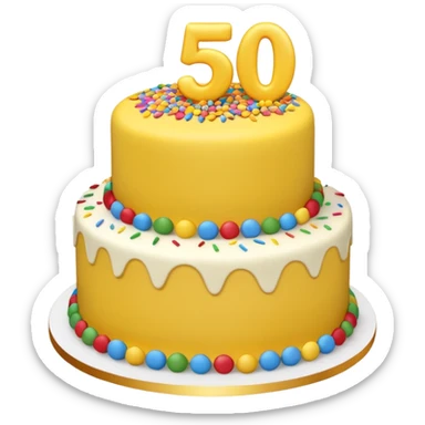 50th birthday with 50 in emoji sticker