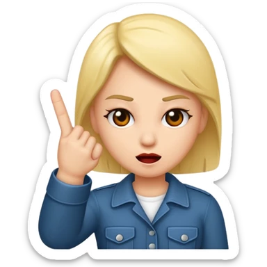 A baddie showing middle finger  sticker