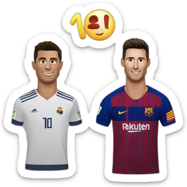 Cristiano Ronaldo and Leo Messi saying Suiiii sticker